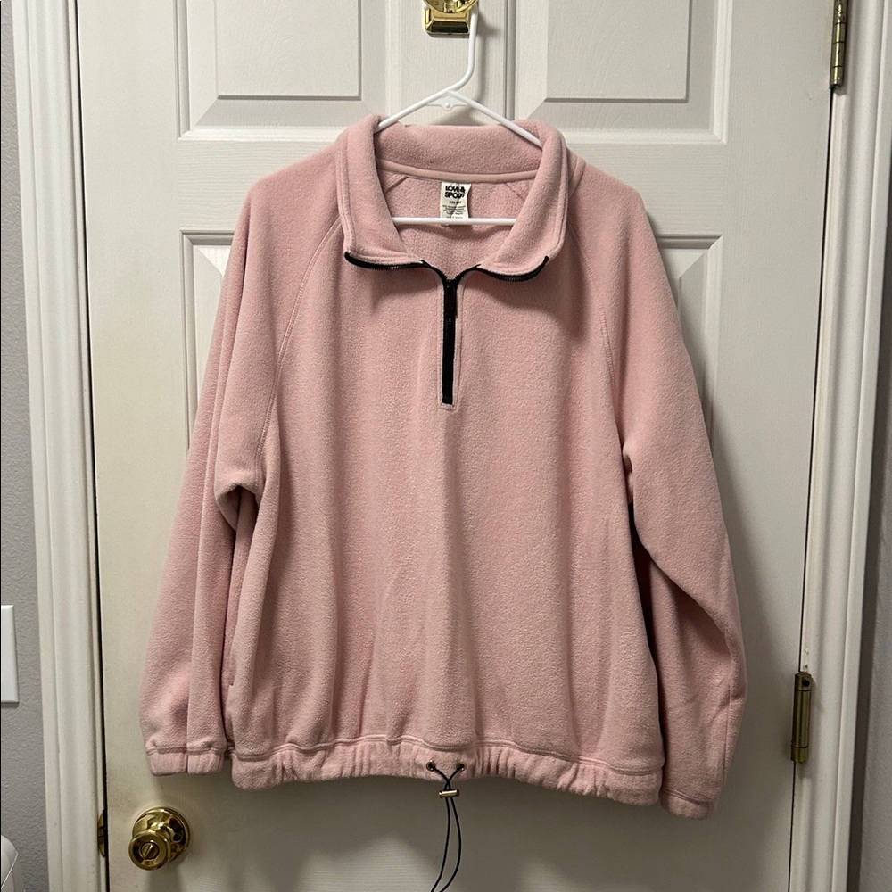 Love & Sports Pink Quarter-Zip Fleece Pullover Size XXL